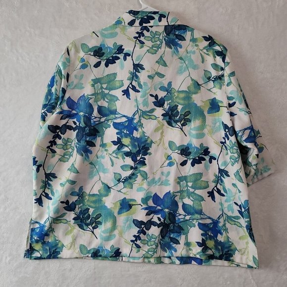 Drapers & Damons Women's 2 XL Button Front Shirt 3/4 Sleeve Abstract Foliage - Picture 4 of 12